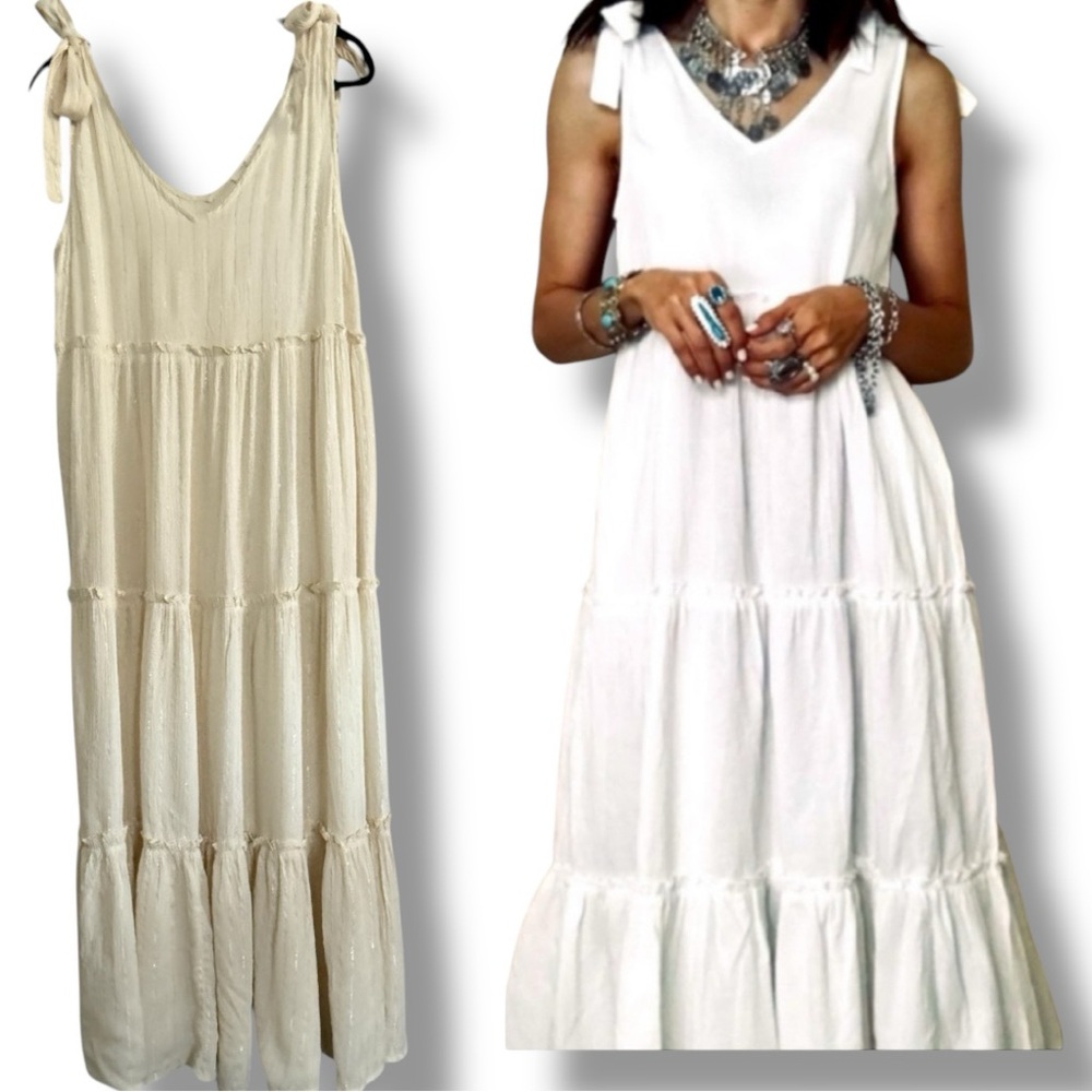 Elegant Cream Sleeveless Dress